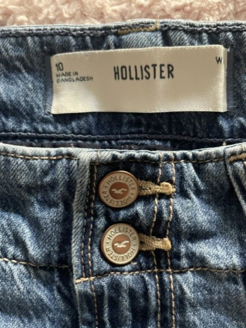 Hollister Y2K Low Rise Pleated Denim Mini Skort Size 10 - Picture 3 of 6
